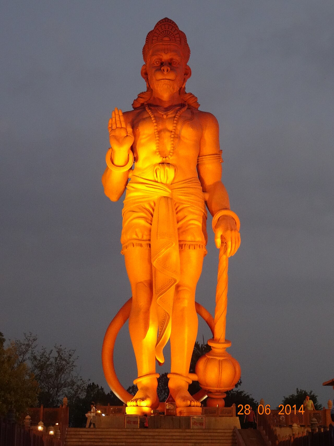 Hanuman statue at Chhatarpur Temple, Delhi